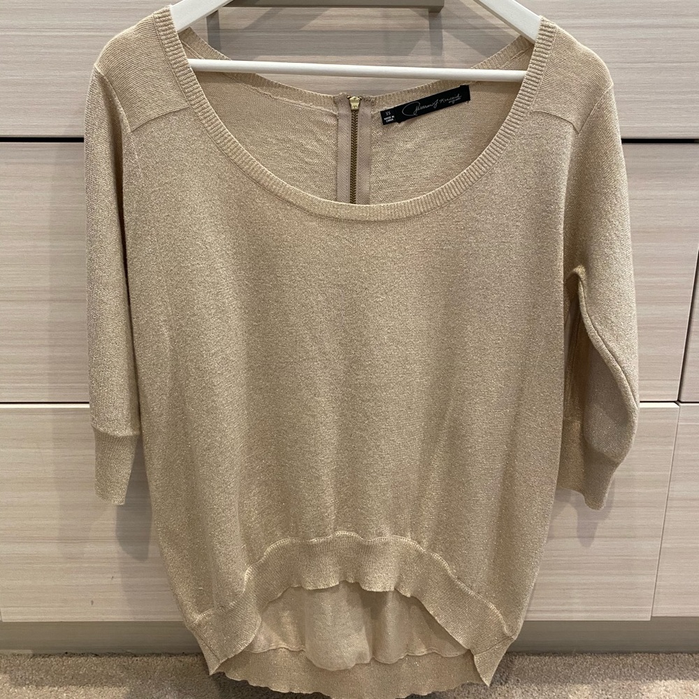 Patterson Kincaid gold chimney sweater EUC